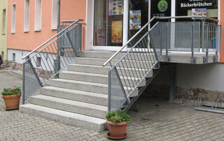 Blockstufen für die Bäckerei Waldhelm in Flöha