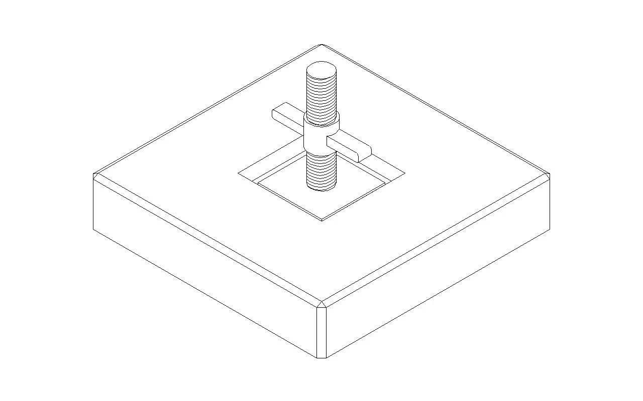 Gerüst-Fundamentplatte für System-Stahlrohrgerüste (z. B. für Gerüsttürme, Tribünen, etc.)